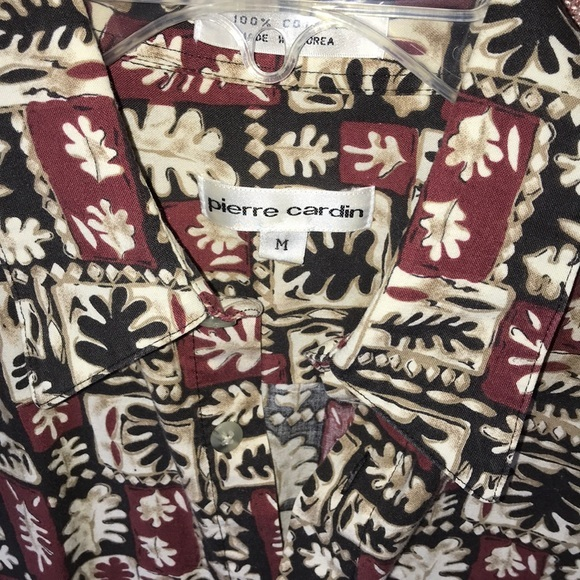 Rare‎ Pierre Cardin leaf pattern Men’s button up shirt - Picture 1 of 6